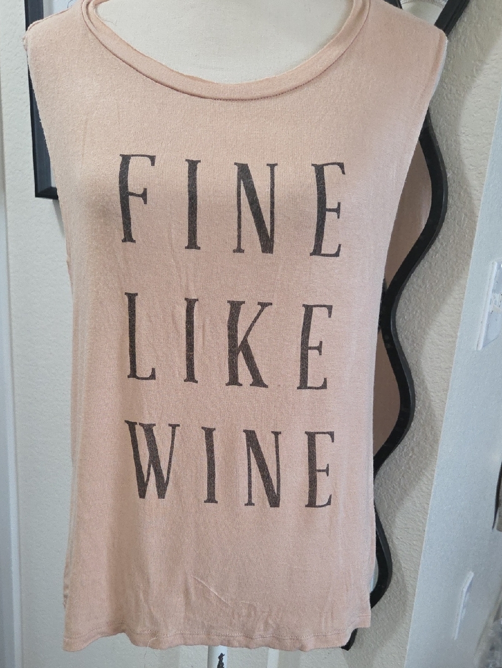 Daydreamer Blush Pink Graphic Tank 'FINE LIKE WINE'